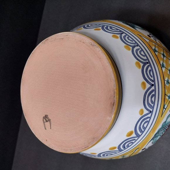 Hand Painted Pottery Vase, Modra Slovakia style Czechoslovakian Ceramic Floral - Picture 3 of 8